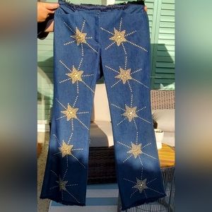 Escada “super star” jeans w/star embellishments